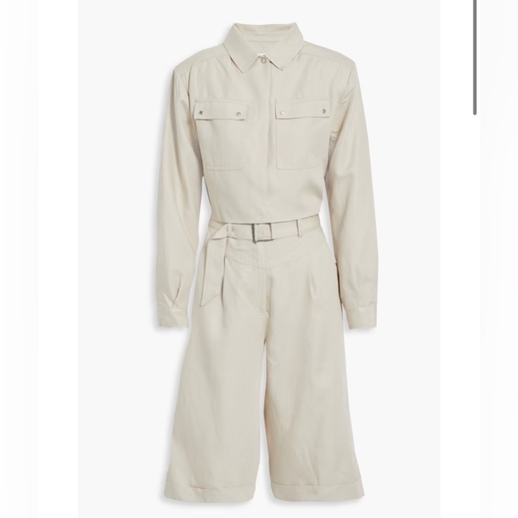 Jonathan Simkhai Belted Cutout Twill Playsuit Cream Linen Women’s Size 2 NWT - Picture 4 of 14